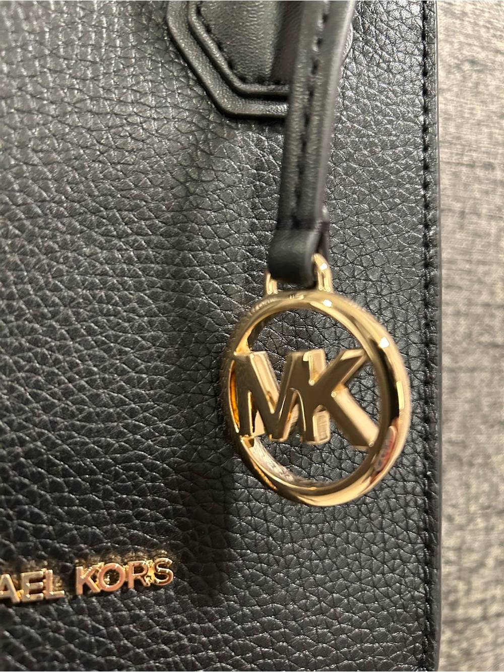 Michael Kors Black Pebbled Leather Mini Tote with Gold Hardware - Picture 4 of 16